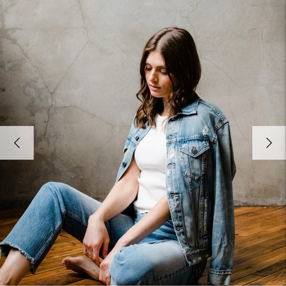 Able Signature Merly Jacket size Small Destructed Denim - Picture 9 of 9